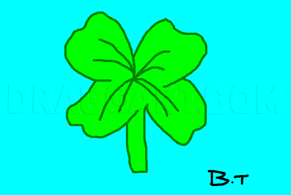 How To Draw A Clover, Step by Step, Drawing Guide, by giraffey9