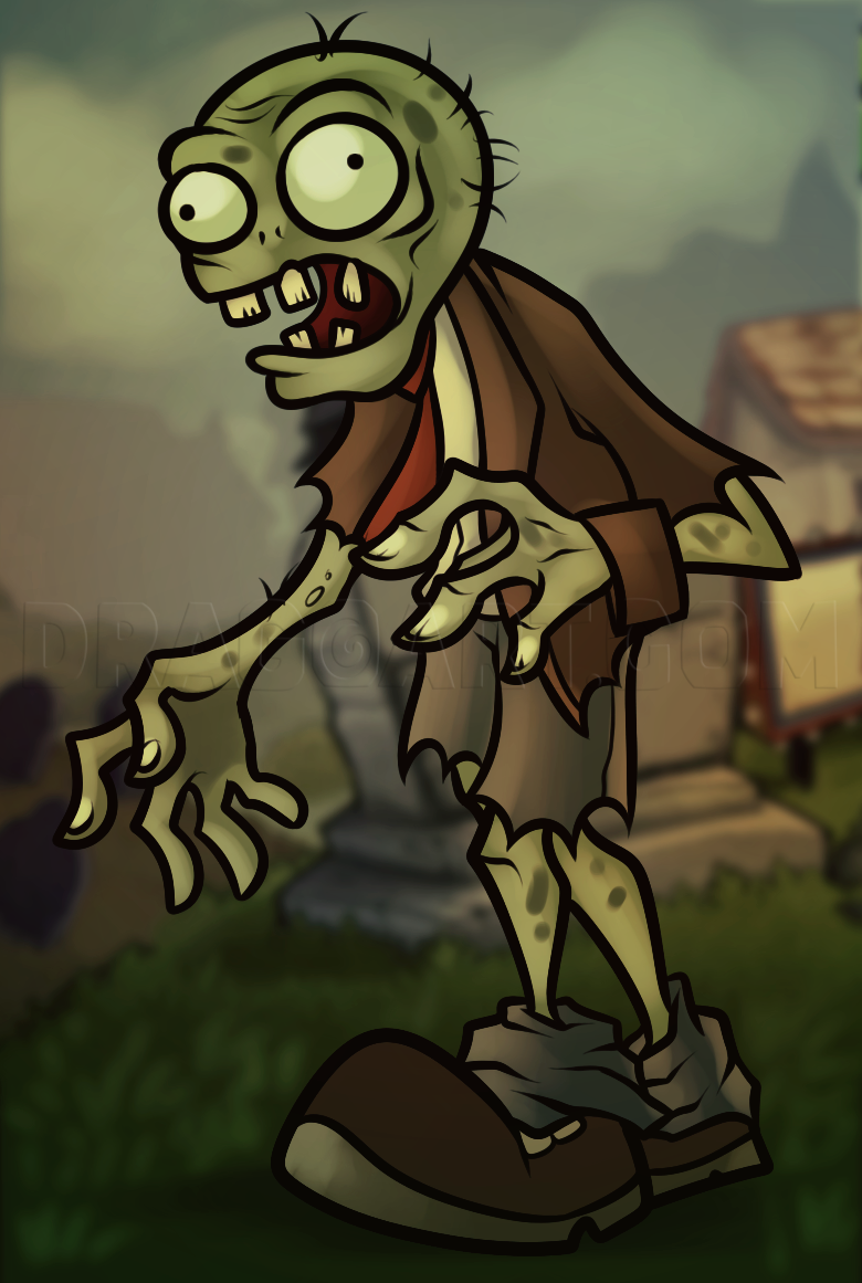 How to Draw a Zombie from Plants vs Zombies 