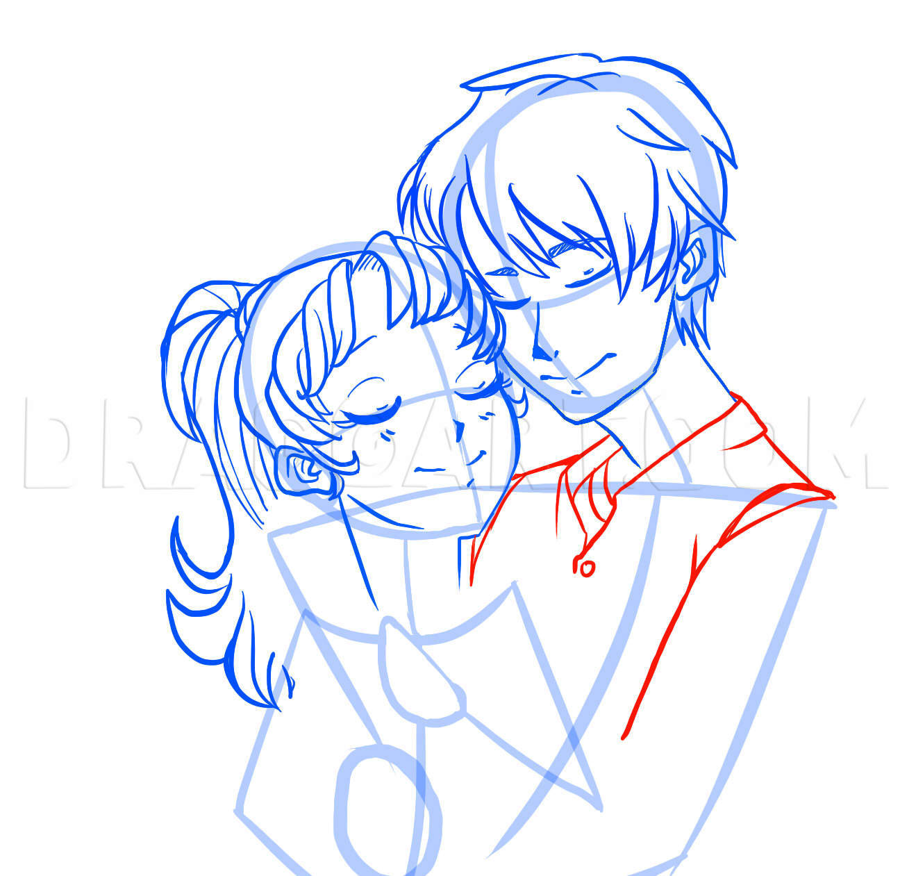 how to draw anime couples in love step by step