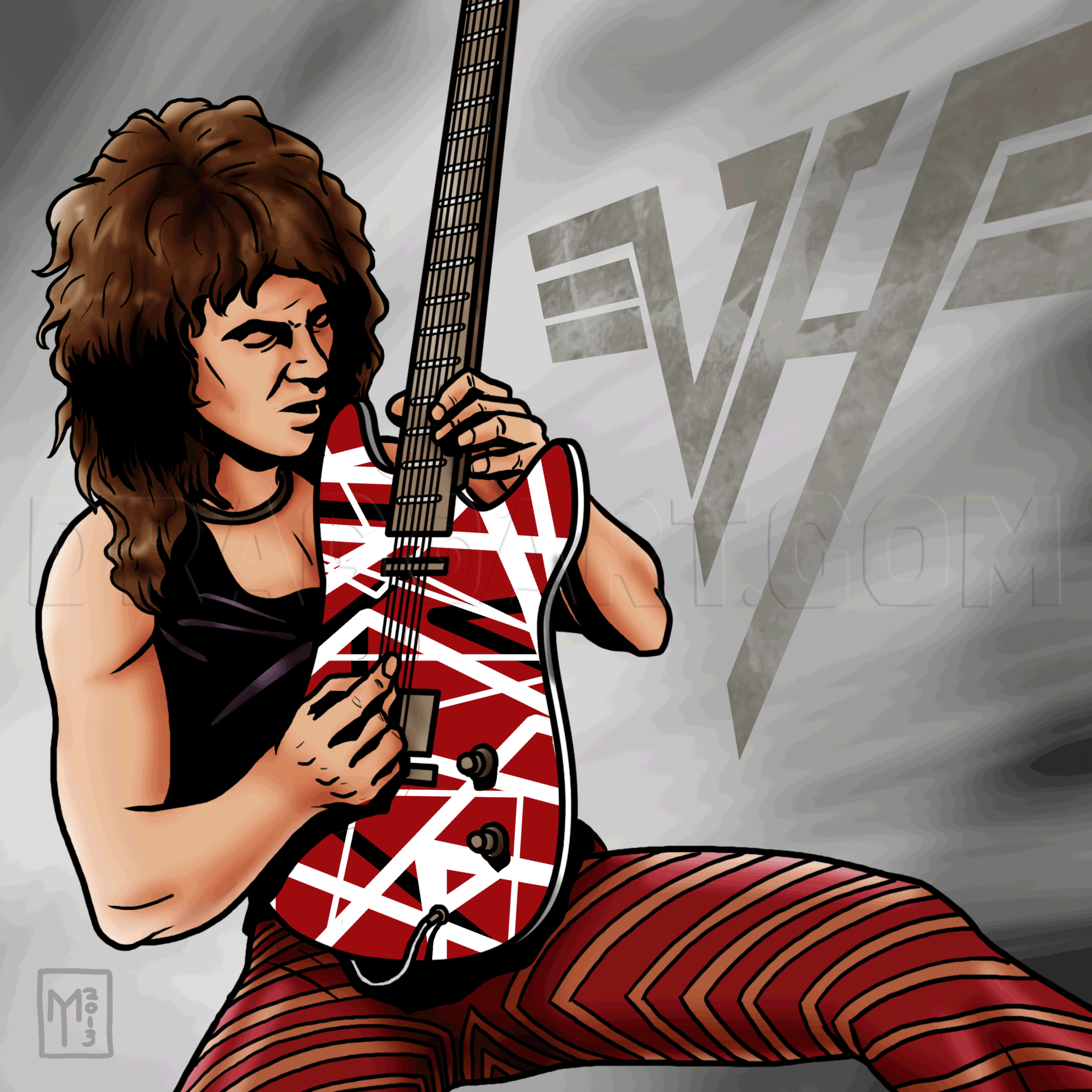 How To Draw Eddie Van Halen, Van Halen, Eddie Van Halen, Step by Step