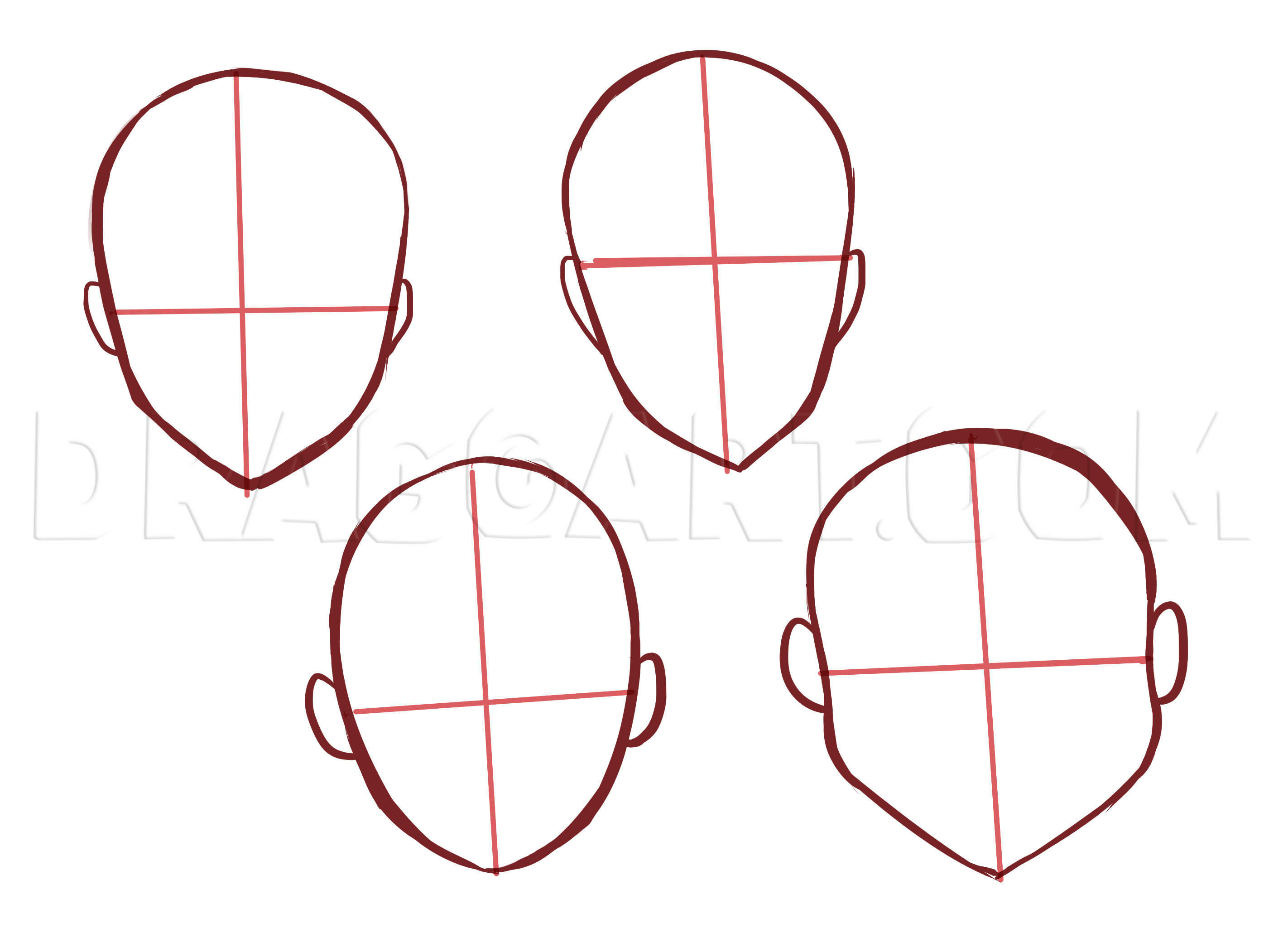 anime head shape tutorial