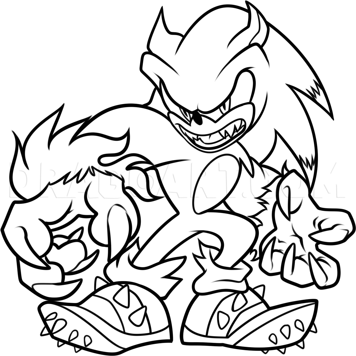 sonic the werehog coloring pages