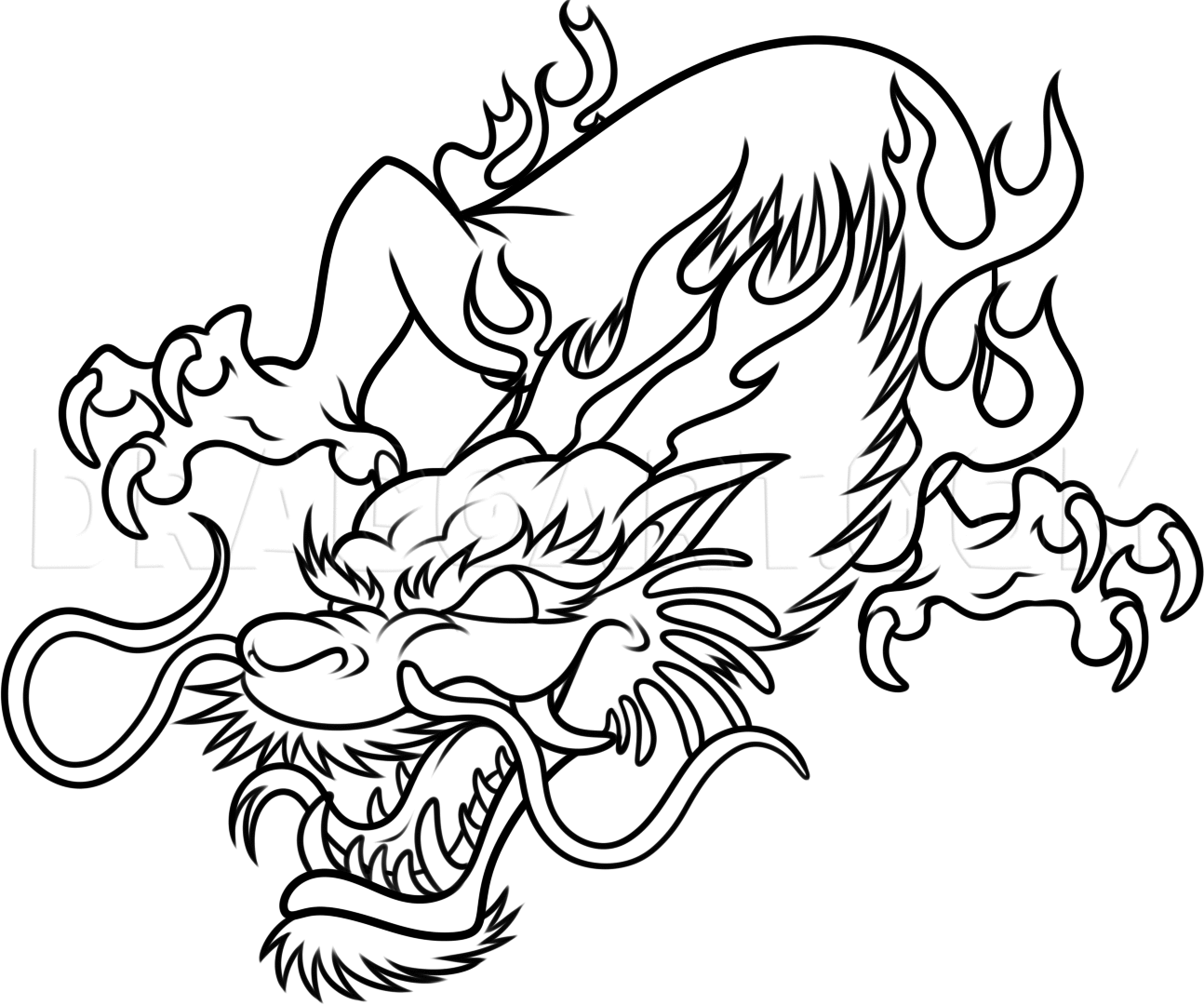 how to draw a cool chinese dragon