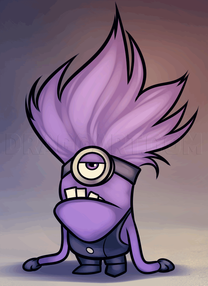 purple minions drawing