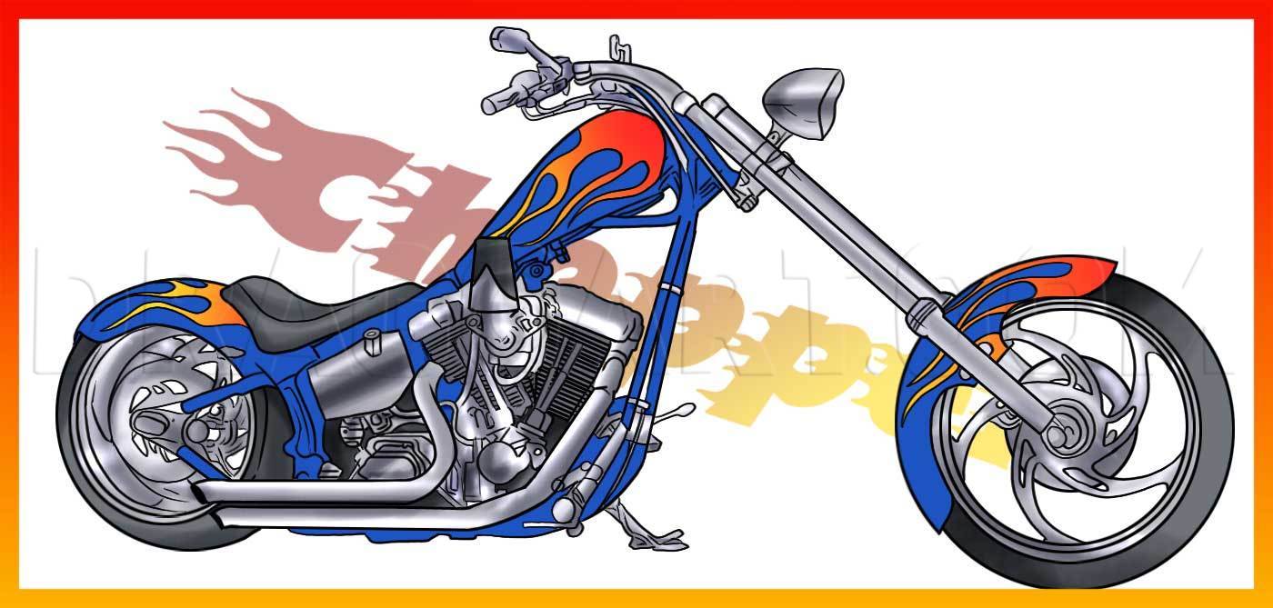 how to draw a motorcycle step by step easy