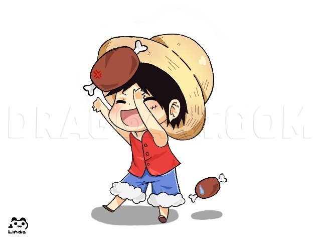 How To Draw A Chibi Luffy From One Piece Step By Step Drawing Guide By Ruby X Dragoart