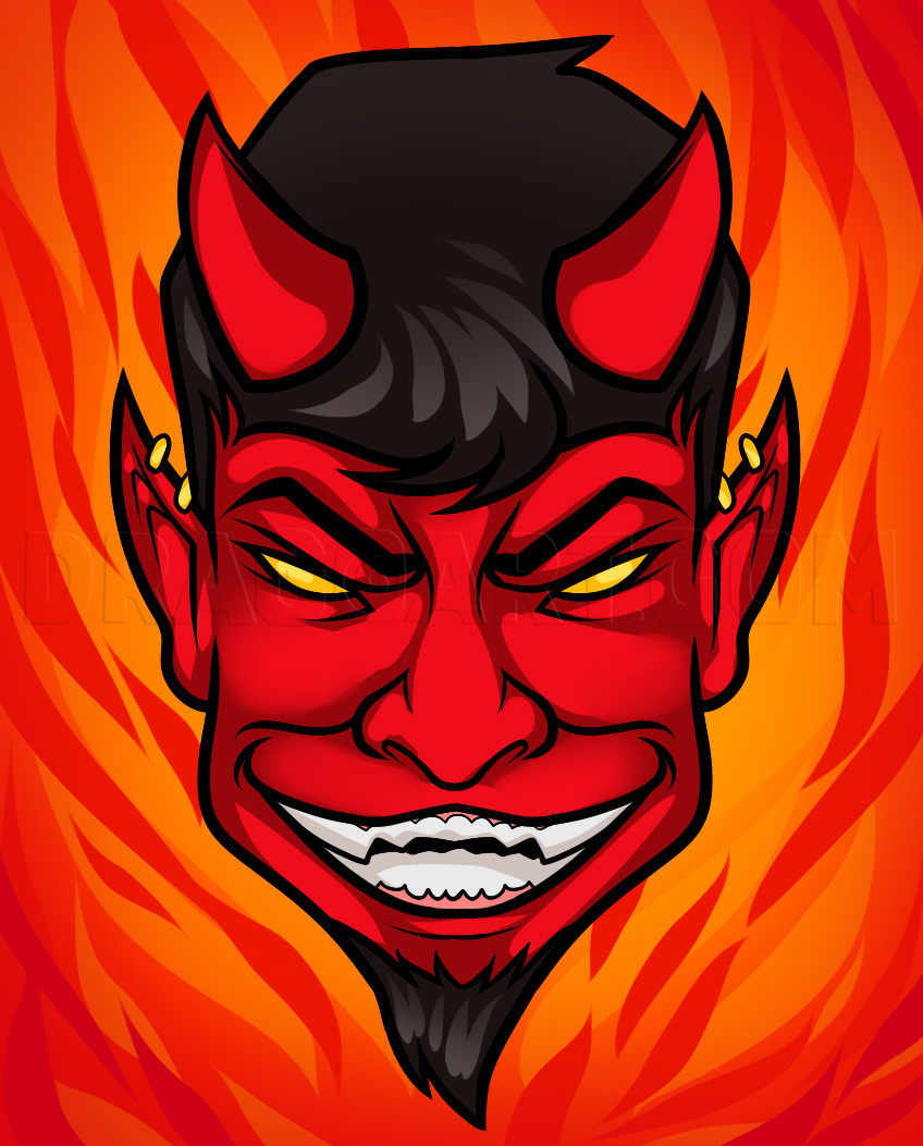 How To Draw A Devil Face, Step by Step, Drawing Guide, by Dawn - DragoArt