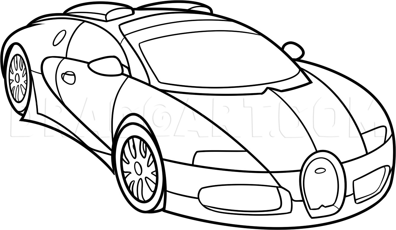 bugatti veyron drawing step by step