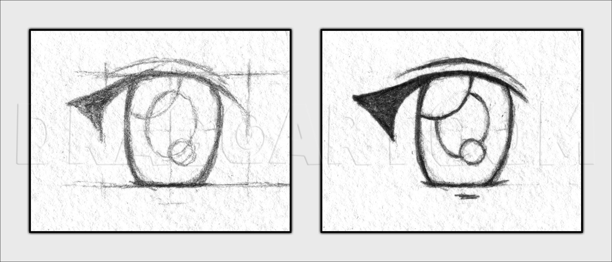 How To Draw And Shade Anime Eyes, Step by Step, Drawing Guide, by