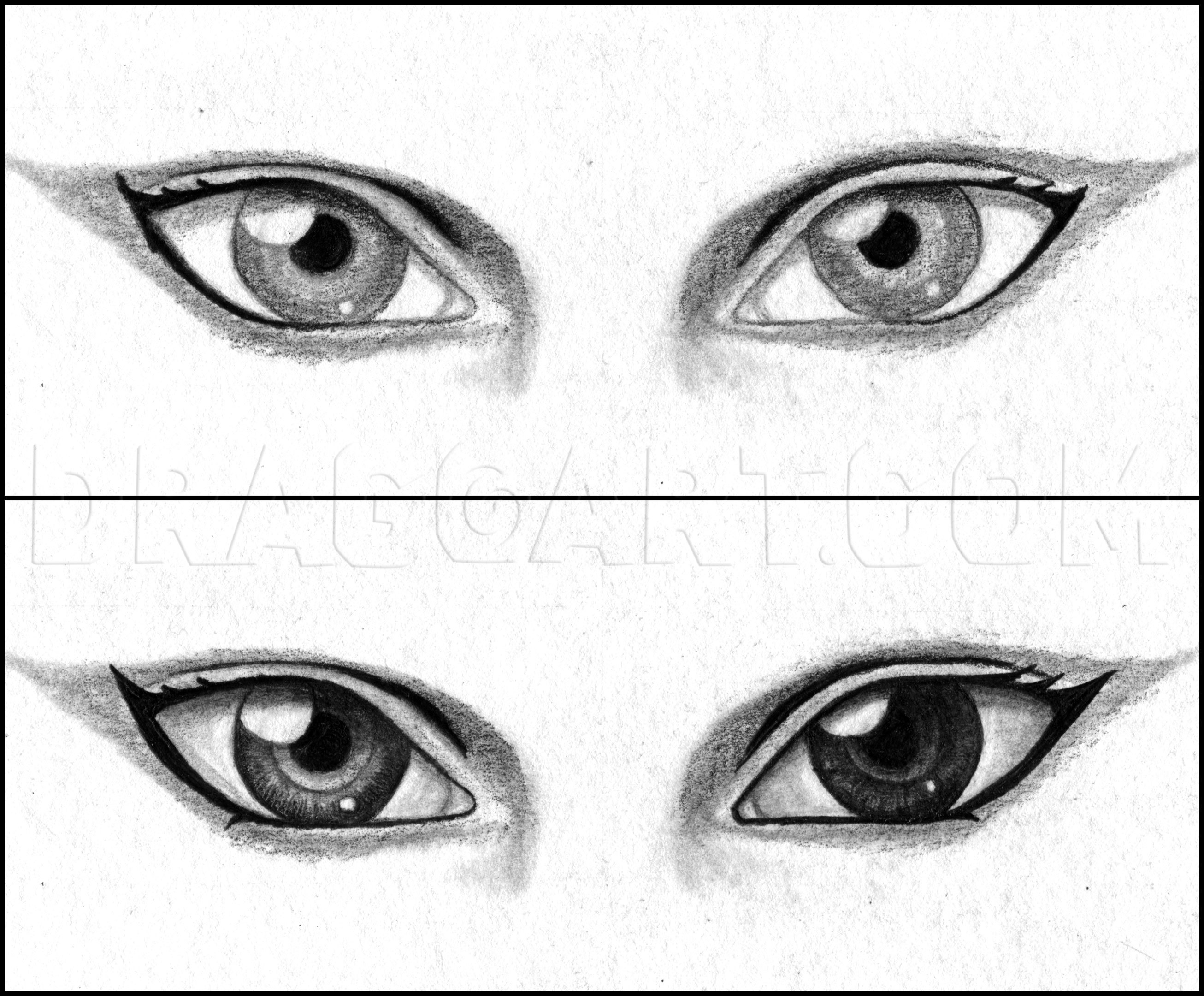 How To Draw And Shade Anime Eyes, Step by Step, Drawing Guide, by