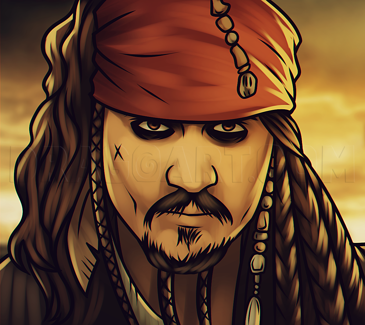 How To Draw Jack Sparrow Easy, Step by Step, Drawing Guide, by Dawn