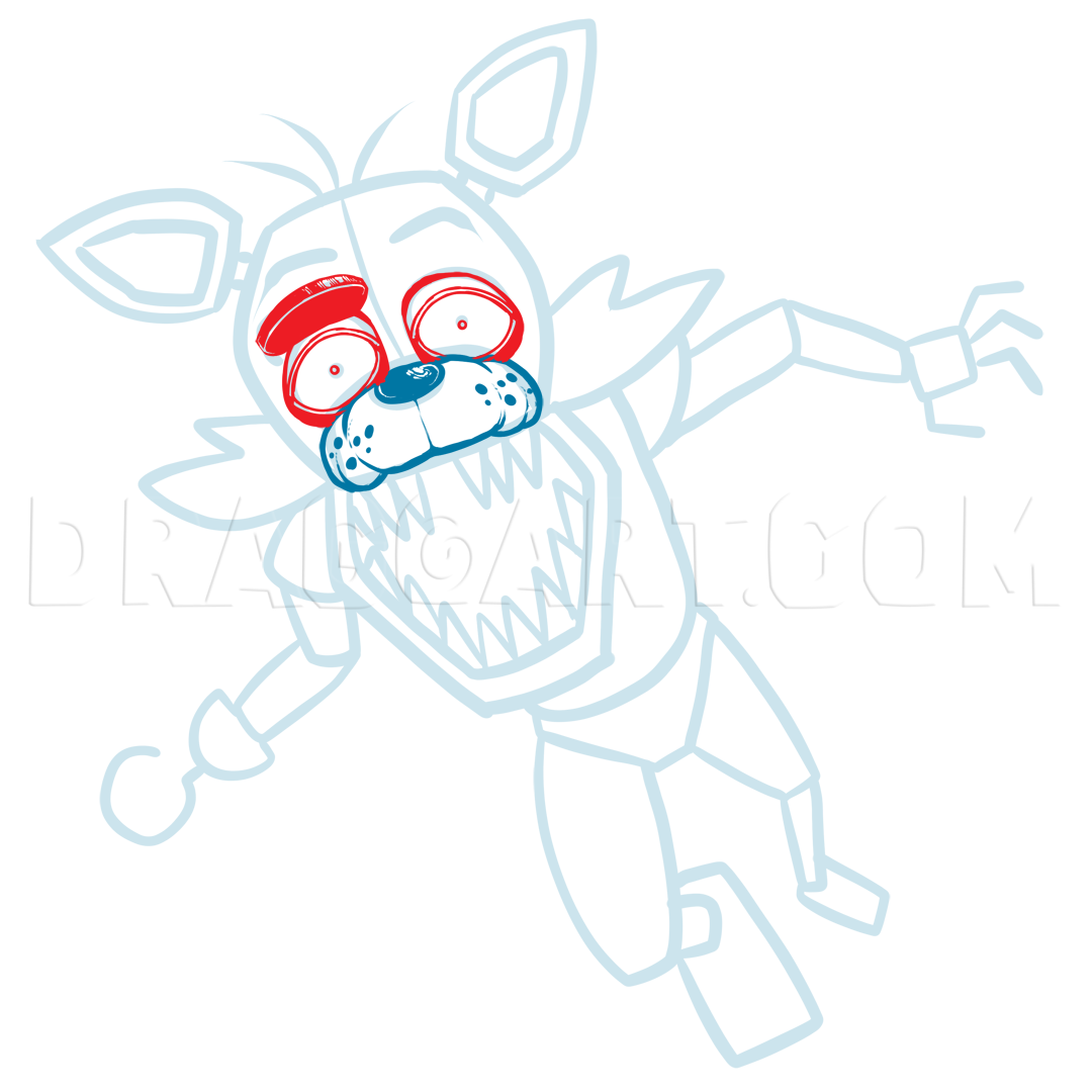 Foxy Drawing - How To Draw Foxy Step By Step