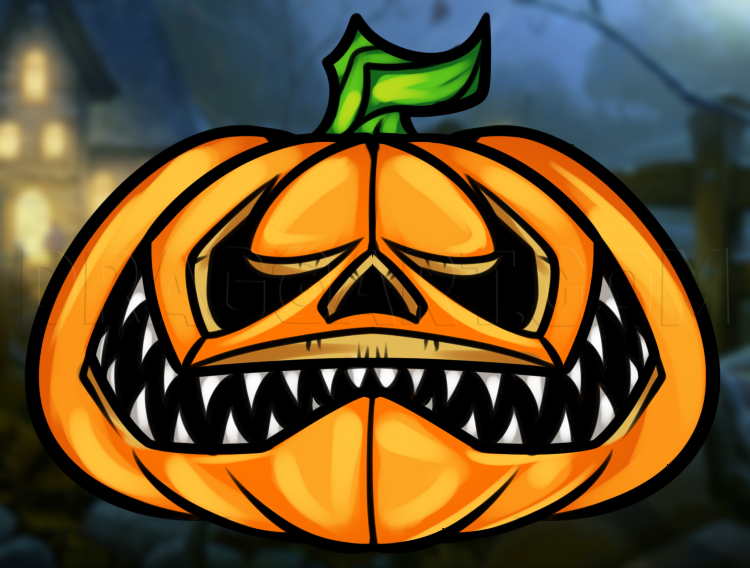 scary pumpkin faces to draw