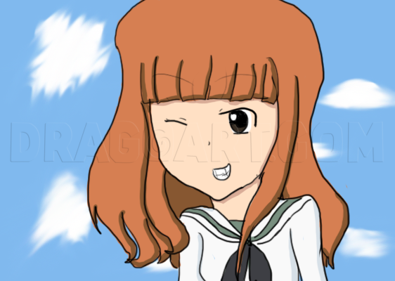 How To Draw Saori Takebe from Girls Und Panzer
