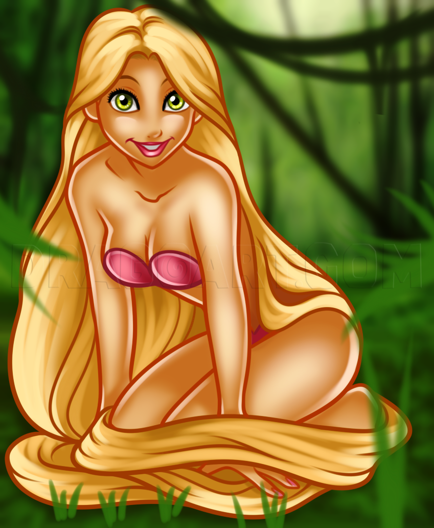 rapunzel from tangled full body drawing