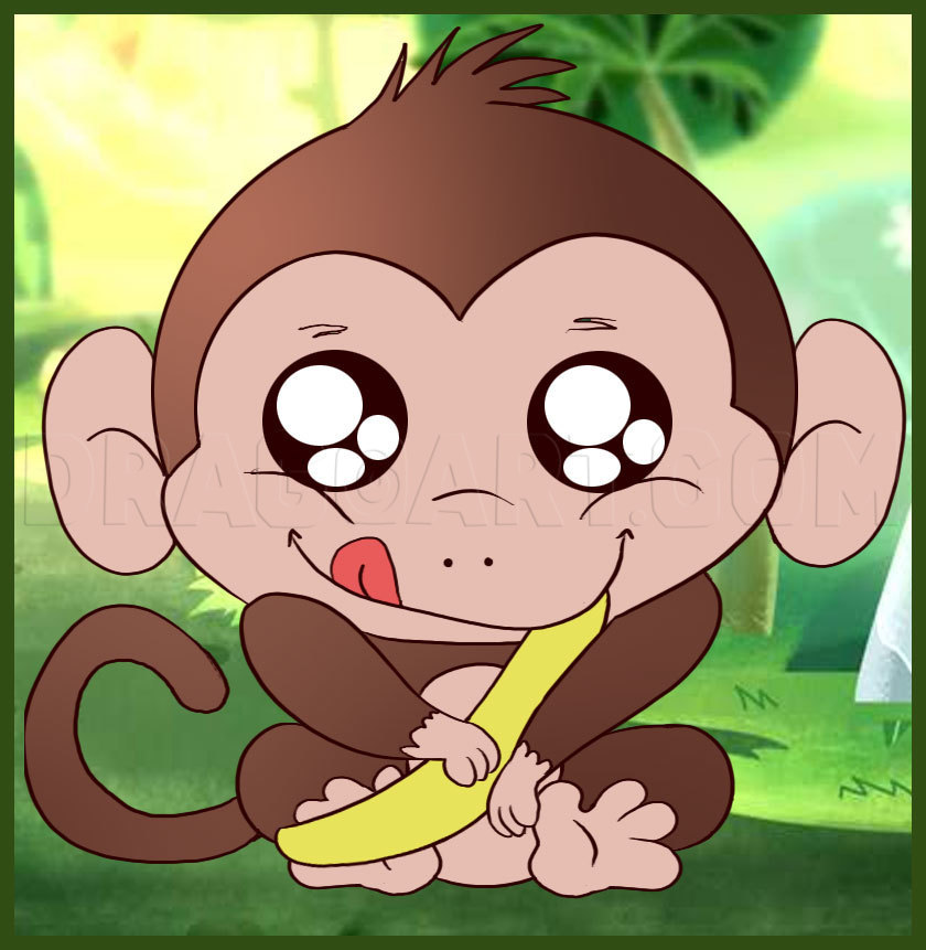 How To Draw A Baby Monkey Step By Step Drawing Guide By Dawn Dragoart Com