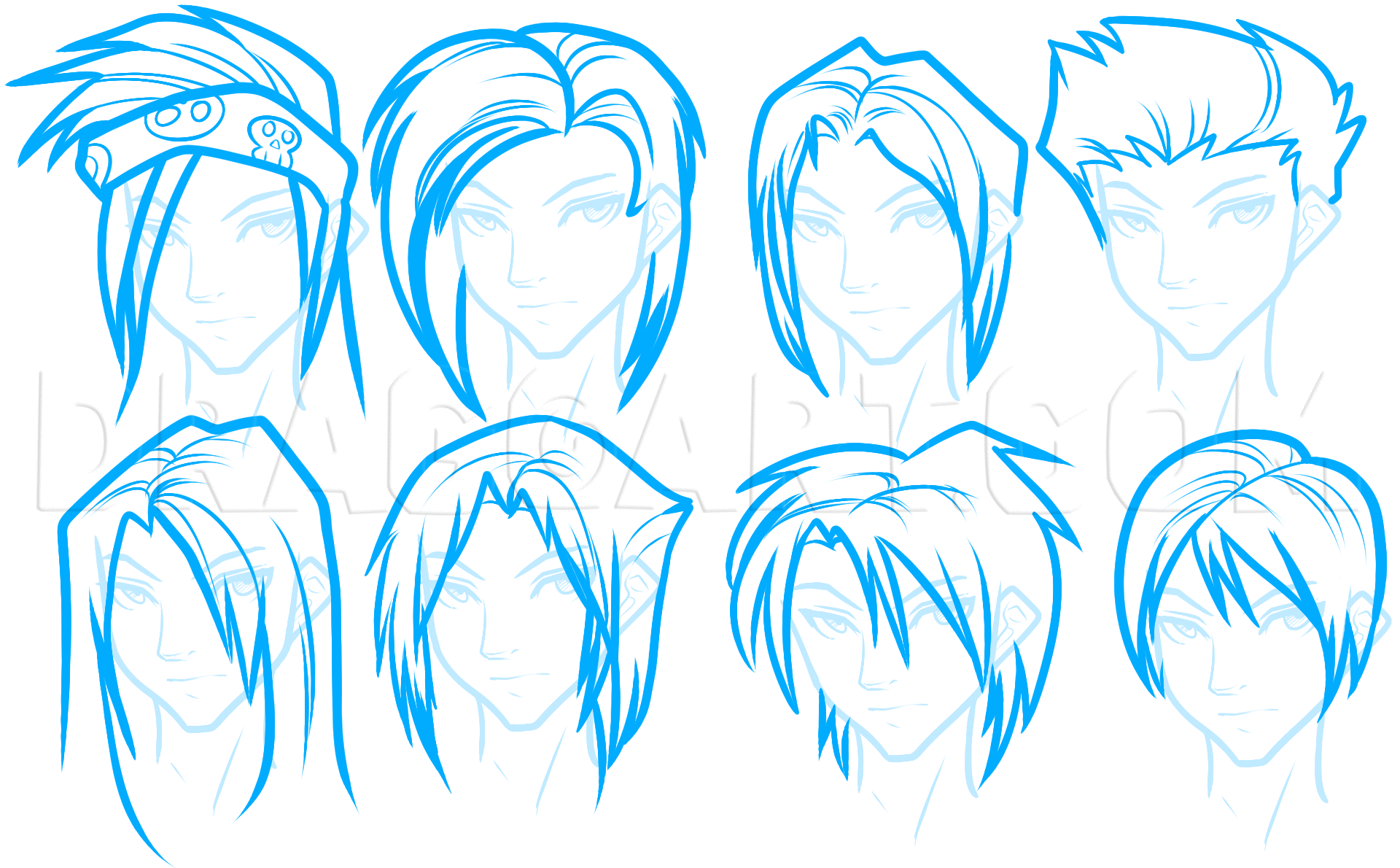 How To Draw Anime Hair For Beginners, Step by Step, Drawing Guide, by Dawn DragoArt