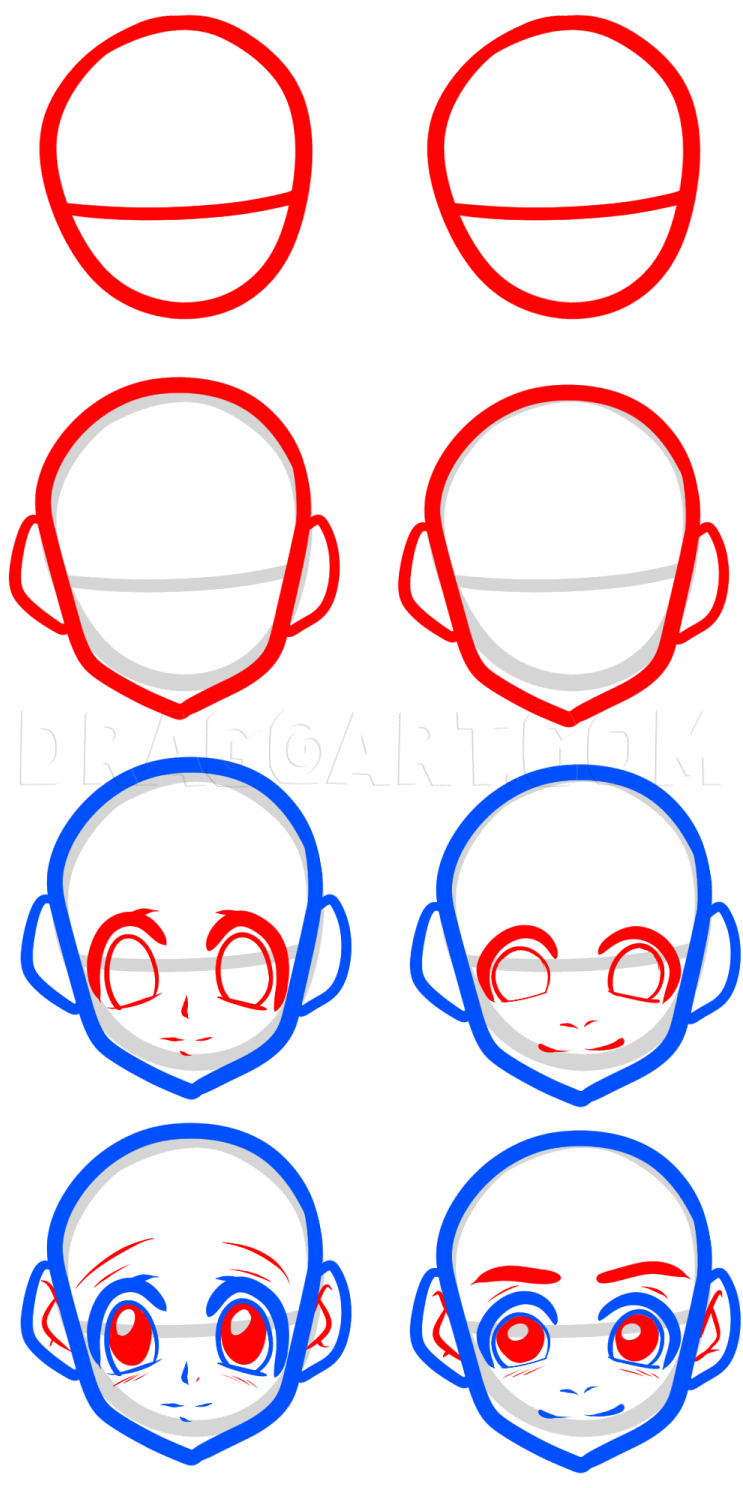 anime head shape tutorial