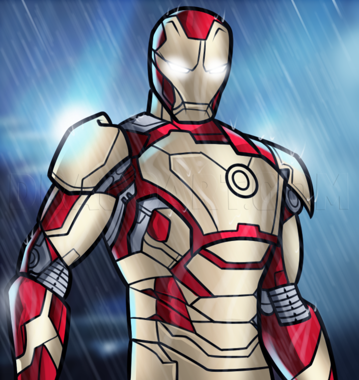 How To Draw Iron Man 3, Step by Step, Drawing Guide, by Dawn - DragoArt