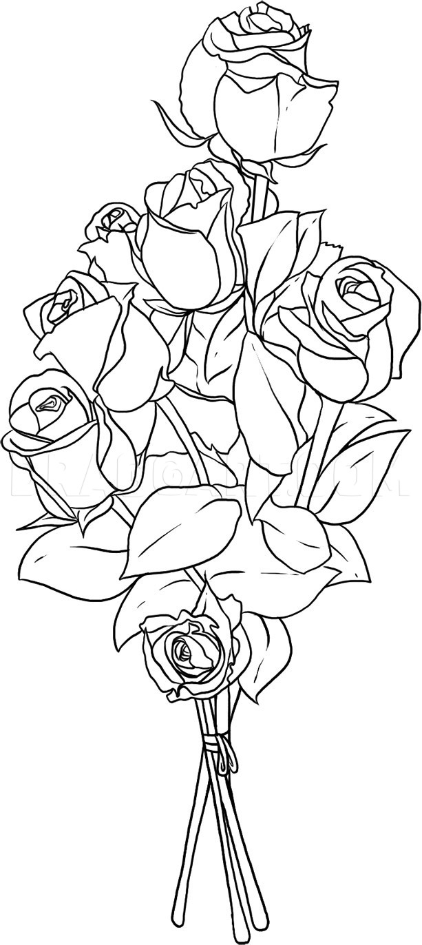 How To Draw Roses Step By Step Drawing Guide By Dawn Dragoart