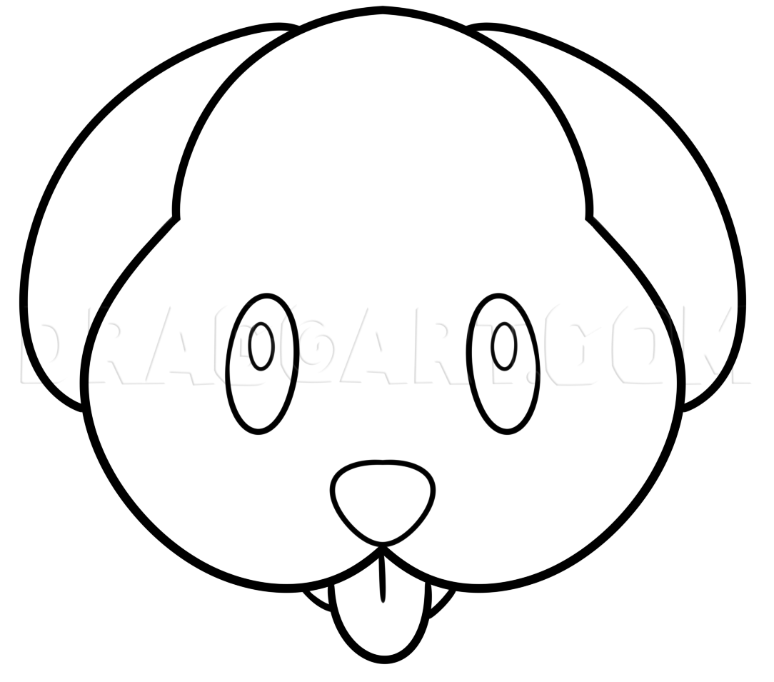 how to draw a simple dog face