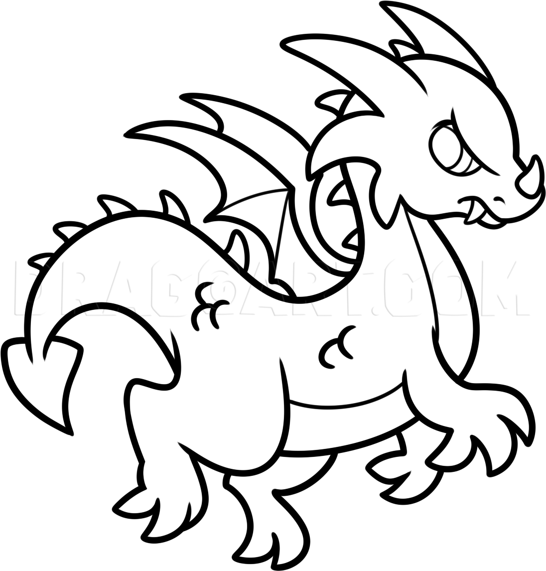 how to draw a step by step dragon easy