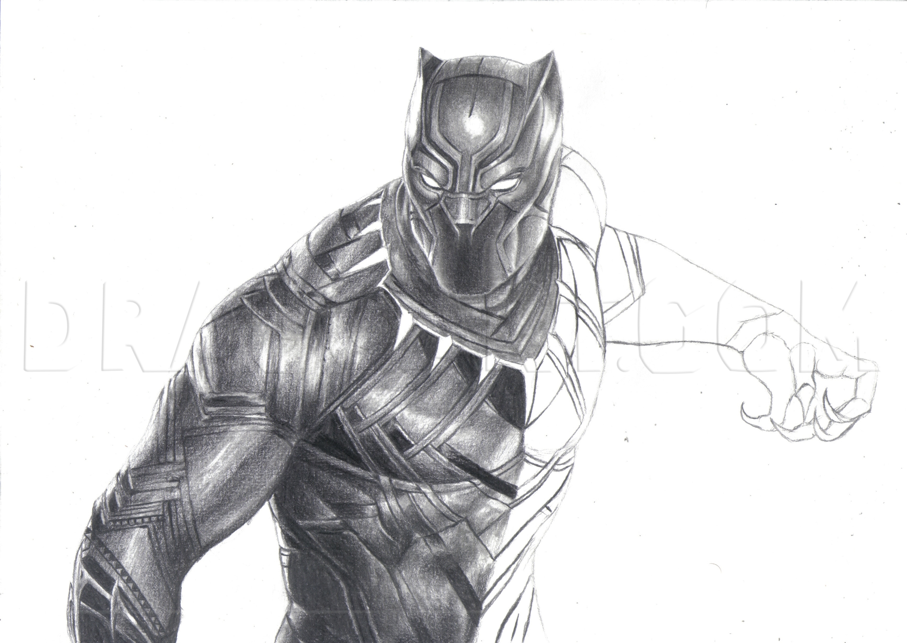 The Black Panther Drawing Tutorial, Step by Step, Drawing Guide, by