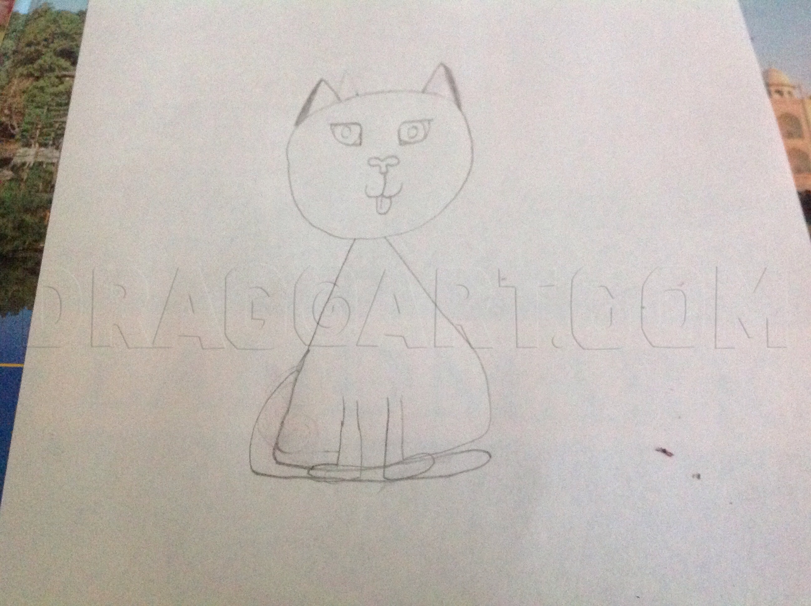 How To Draw A Sitting Cat, Step by Step, Drawing Guide, by Riderkitty