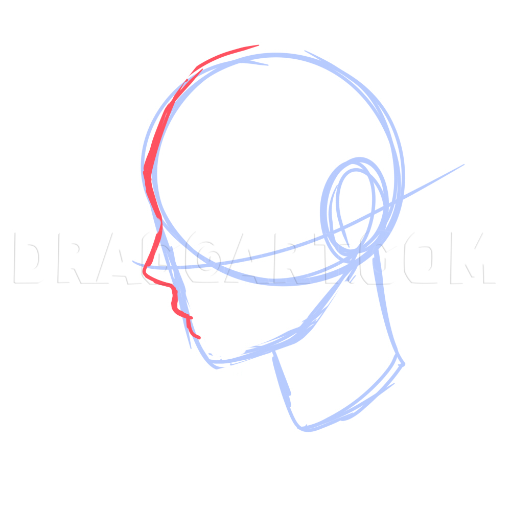 how to draw an anime head from the side