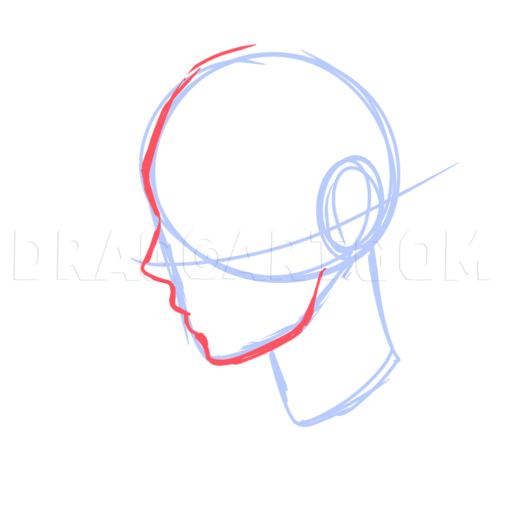 Featured image of post How To Draw Anime Boy Face Side View / Contour, trying to vary the thickness and blackness of the line.