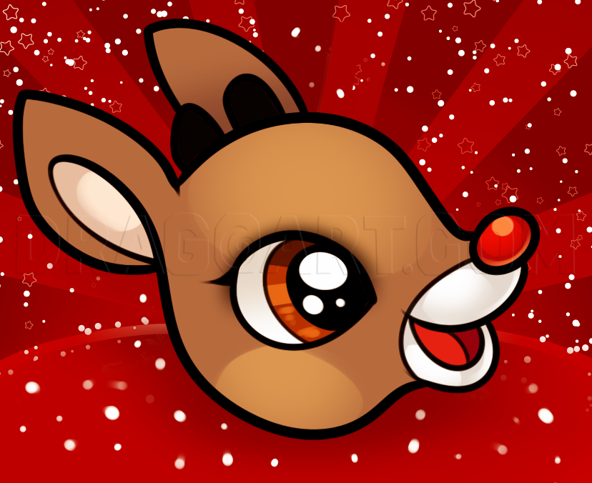 rudolph reindeer drawing