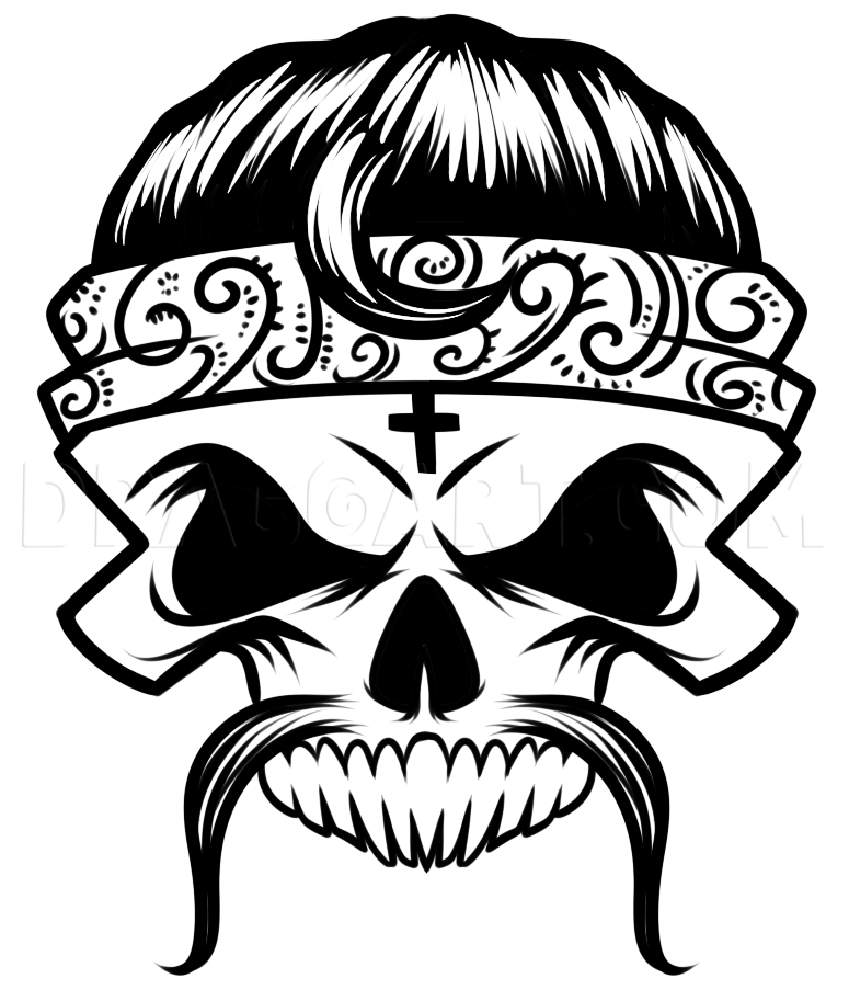 cholo skull drawings