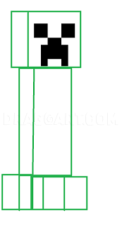 Creeper Drawing - How To Draw A Creeper Step By Step