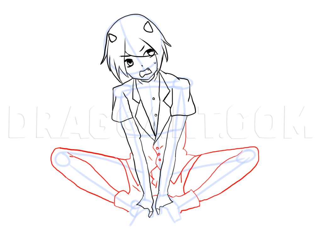 anime sitting criss cross