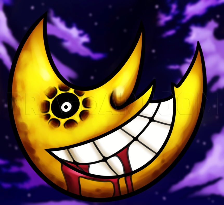 How To Draw The Soul Eater Moon, Step by Step, Drawing Guide, by Dawn