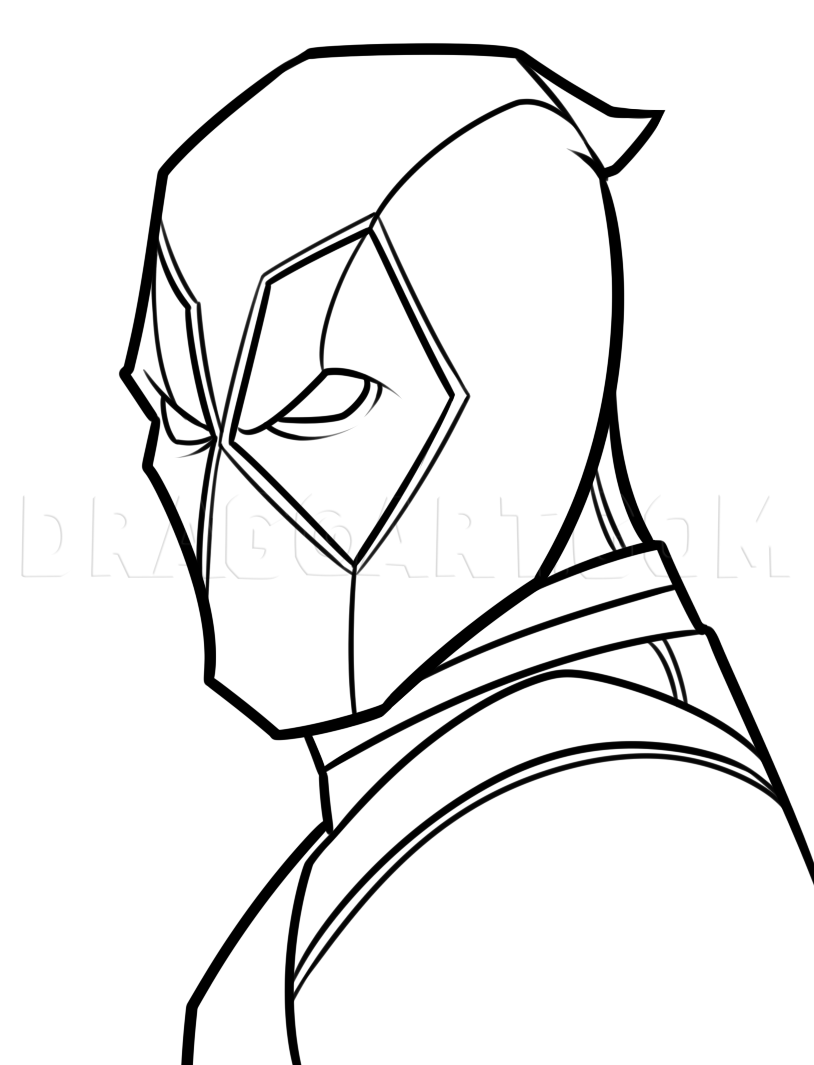 Drawing Deadpool Easy Step By Step Drawing Guide By Dawn Dragoart Com