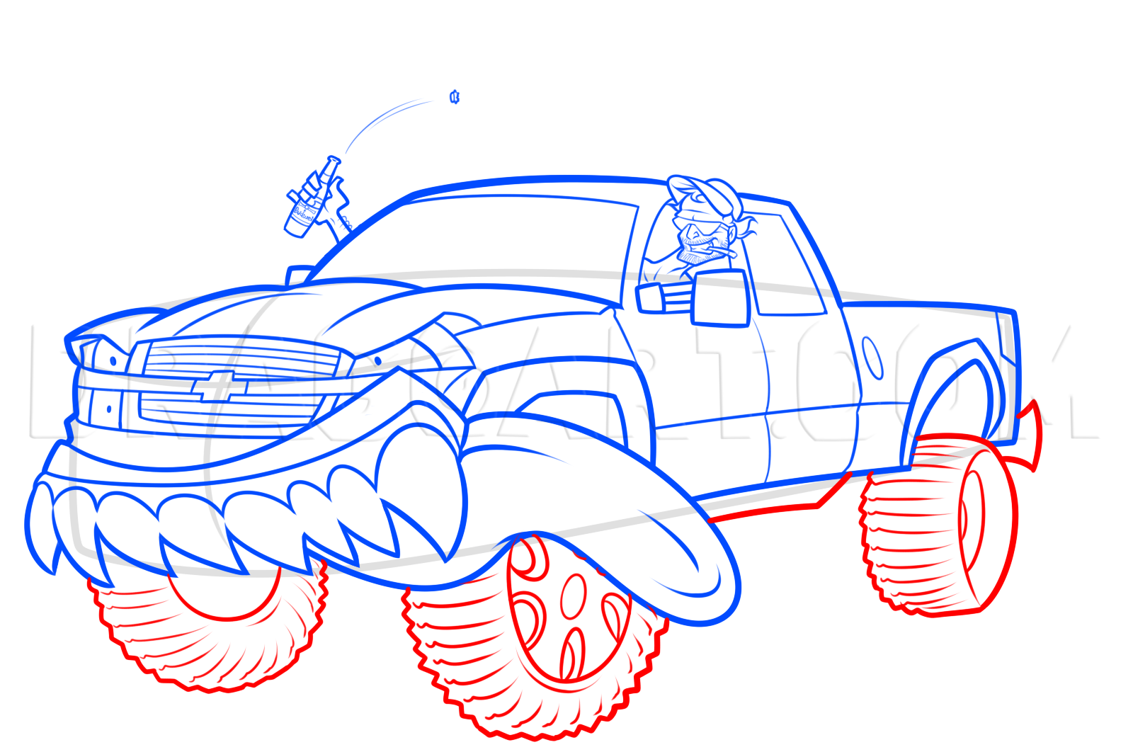 how to draw a chevy silverado