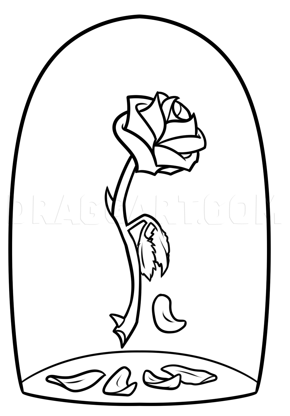 Beauty and the on sale beast rose in glass