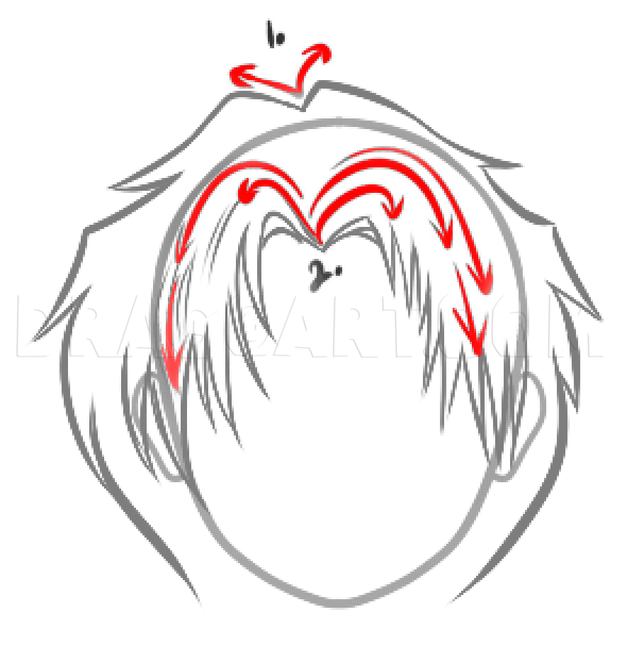 How to Draw a Manga Boy with Parted Hair (Front View)