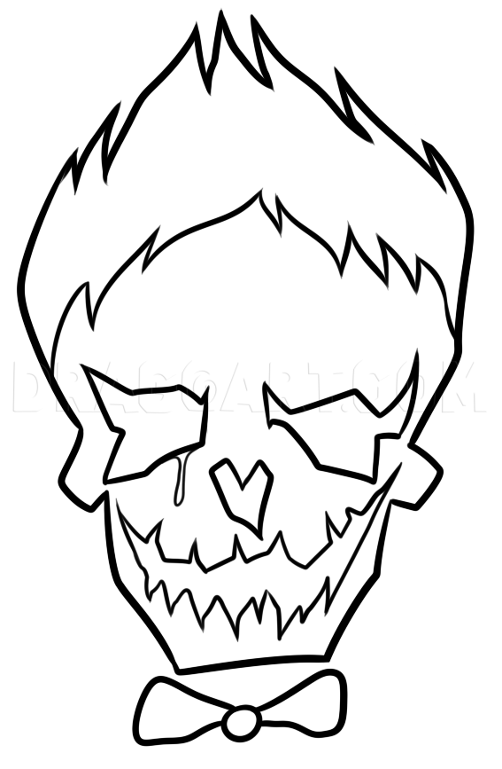 joker skull drawings