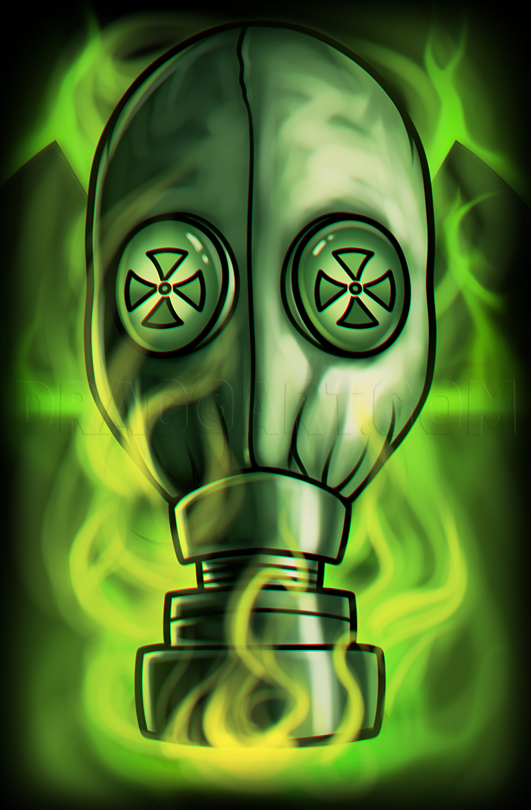 smoke gas mask drawing