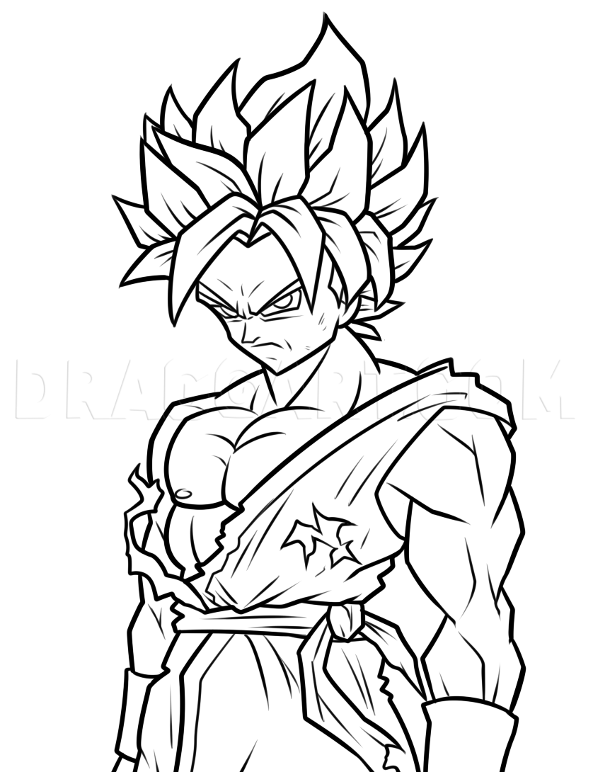 HOW TO DRAW GOKU SSJ BLUE 