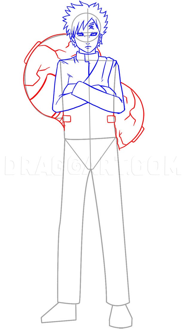 how to draw gaara full body