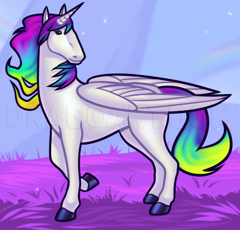 unicorn drawings with wings easy