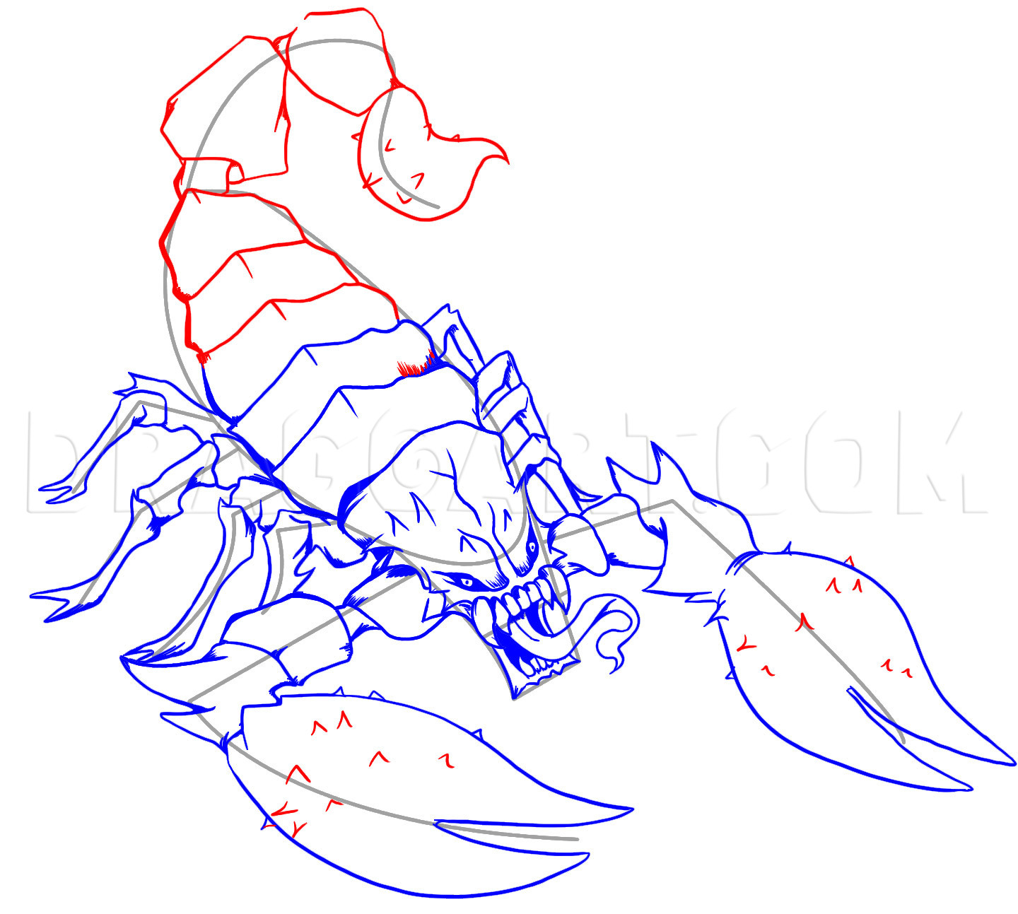 How To Draw A Scorpion Tattoo, Step by Step, Drawing Guide, by Dawn