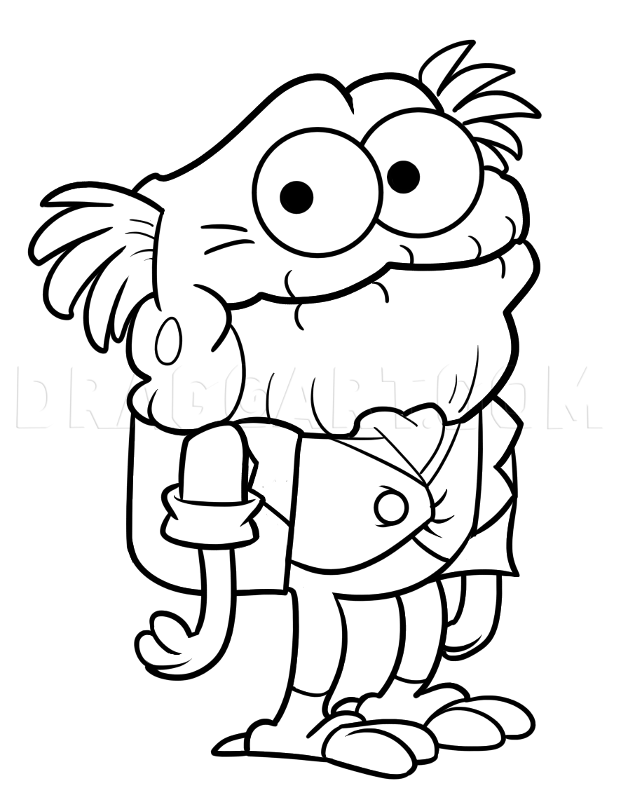 How To Draw Hop Pop From Amphibia Coloring Page Trace Drawing