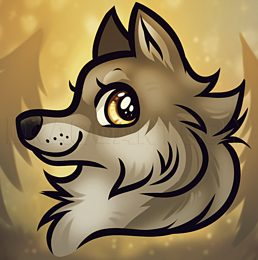 cute animated wolves to draw