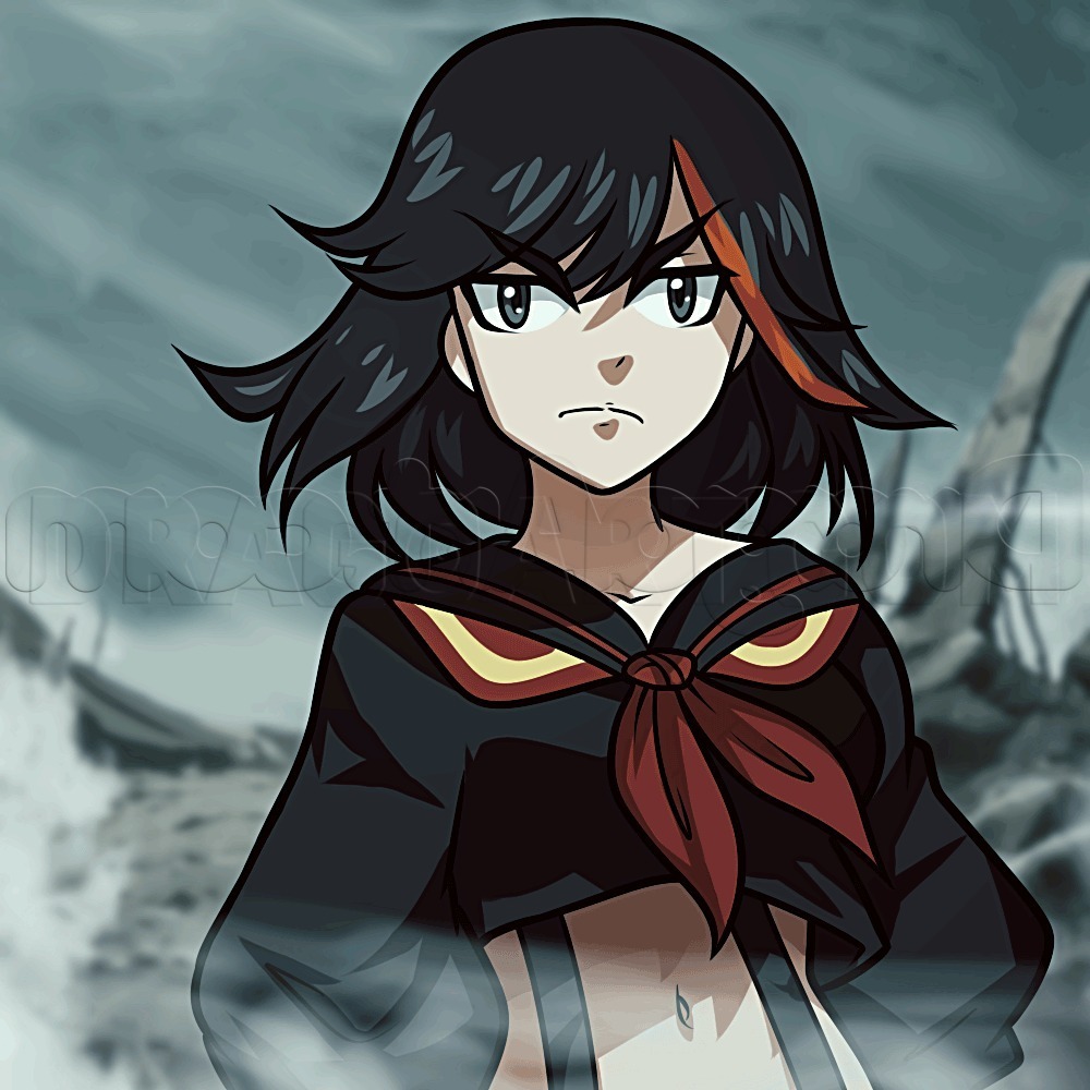 How To Draw Ryuko Matoi From Kill La Kill, Step by Step, Drawing Guide