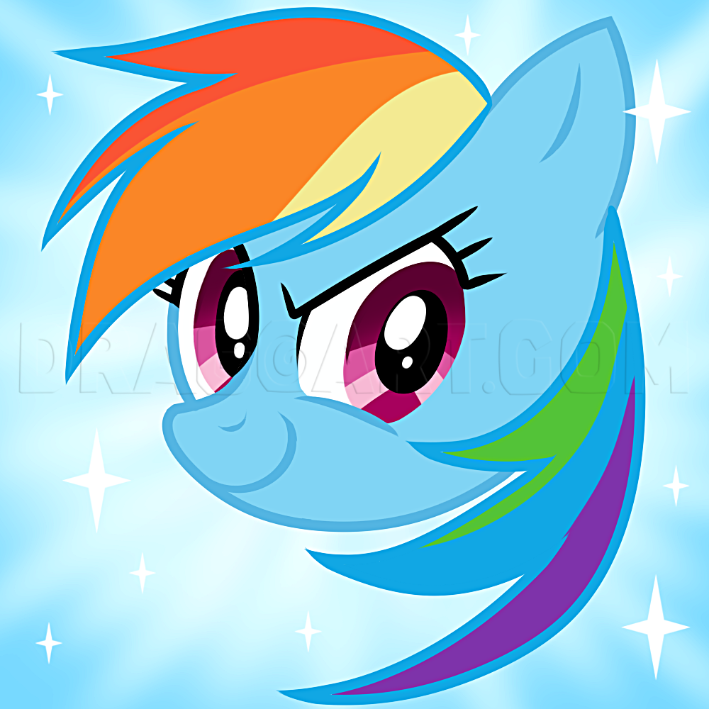 How to Draw Rainbow Dash easy, My Little Pony