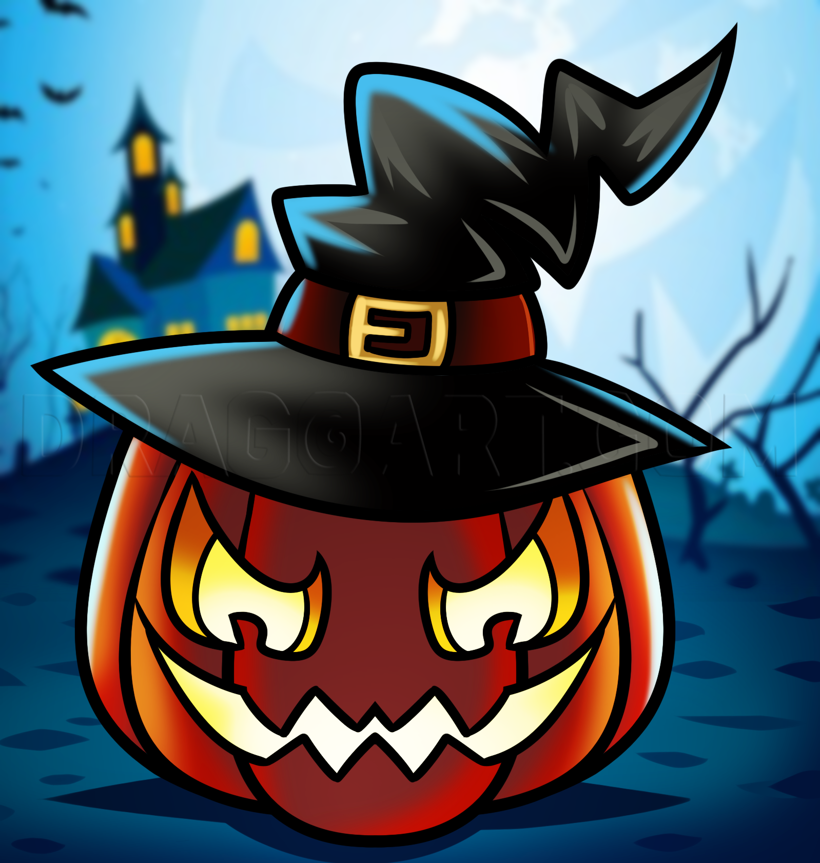 How To Draw A Halloween Pumpkin Step By Step Drawing Guide By Dawn